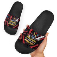 Caribbean Cricket Antigua and Barbuda Slide Sandals First Crown Forever Proud - Wonder Print Shop