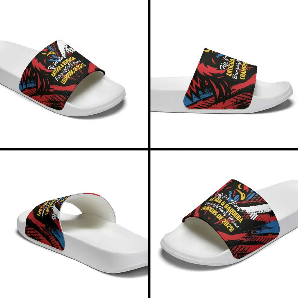 Caribbean Cricket Antigua and Barbuda Slide Sandals First Crown Forever Proud - Wonder Print Shop