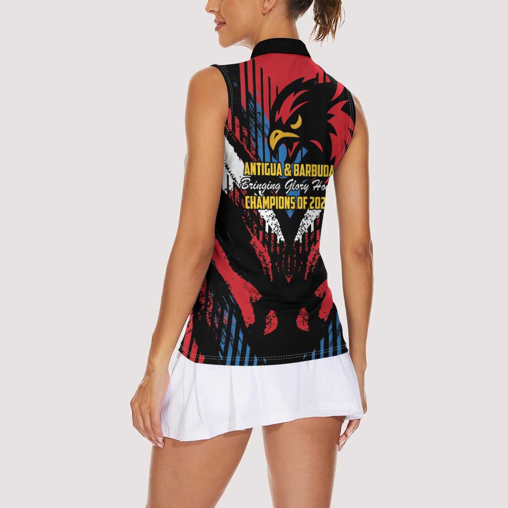 Caribbean Cricket Antigua and Barbuda Women Sleeveless Polo Shirt First Crown Forever Proud - Wonder Print Shop