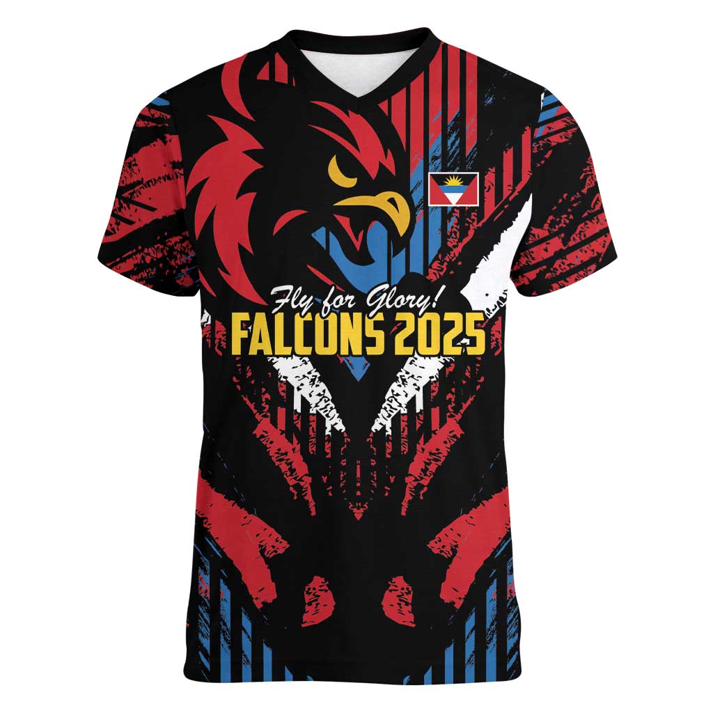 Caribbean Cricket Antigua and Barbuda Women V-Neck T-Shirt First Crown Forever Proud - Wonder Print Shop