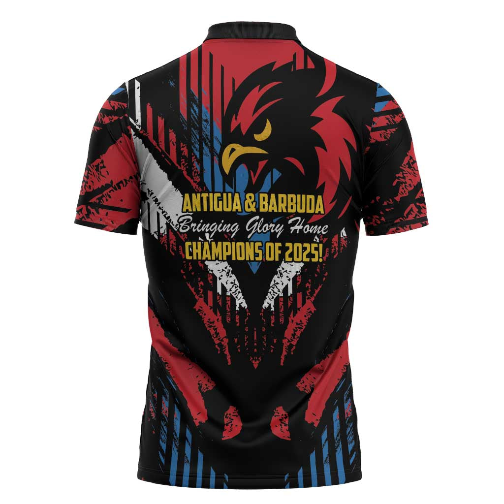 Caribbean Cricket Antigua and Barbuda Zipper Polo Shirt First Crown Forever Proud - Wonder Print Shop