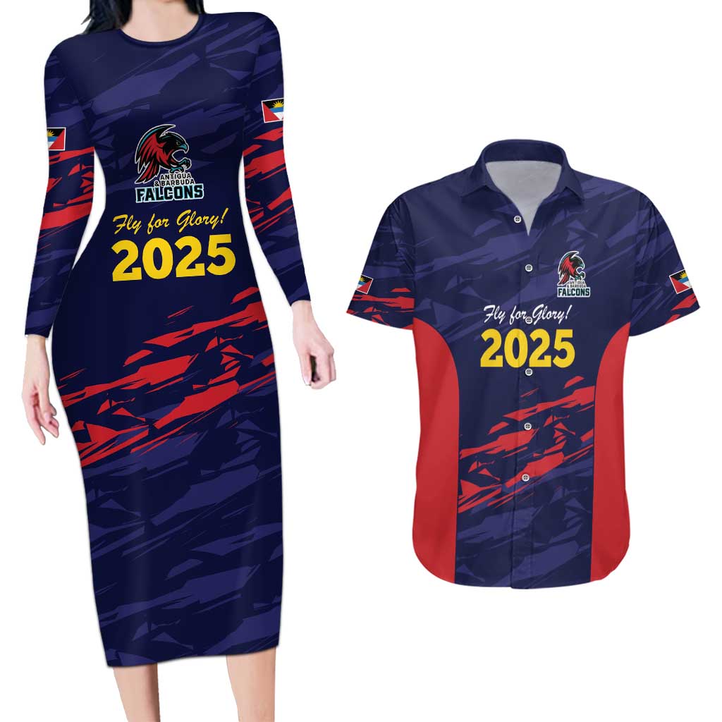 Caribbean Cricket Antigua and Barbuda Couples Matching Long Sleeve Bodycon Dress and Hawaiian Shirt History Begins Now - Wonder Print Shop