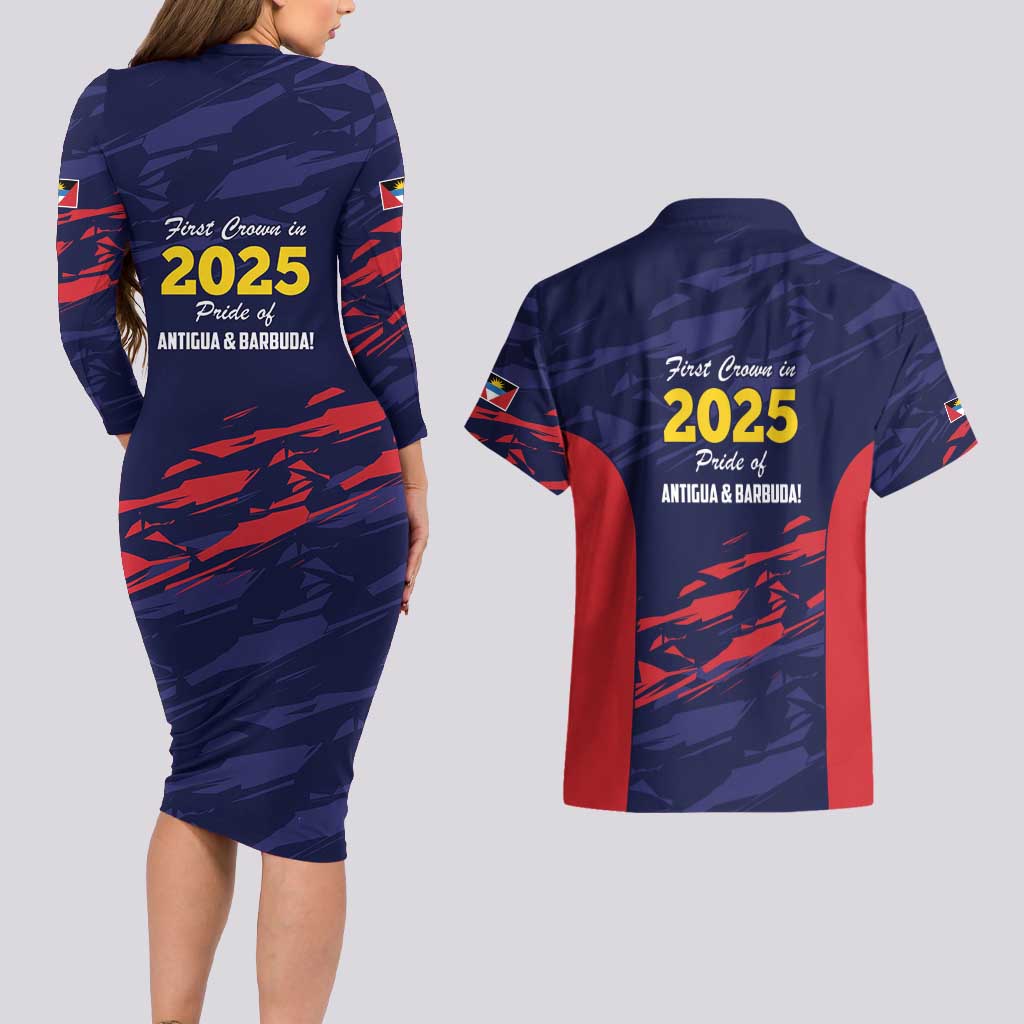 Caribbean Cricket Antigua and Barbuda Couples Matching Long Sleeve Bodycon Dress and Hawaiian Shirt History Begins Now - Wonder Print Shop