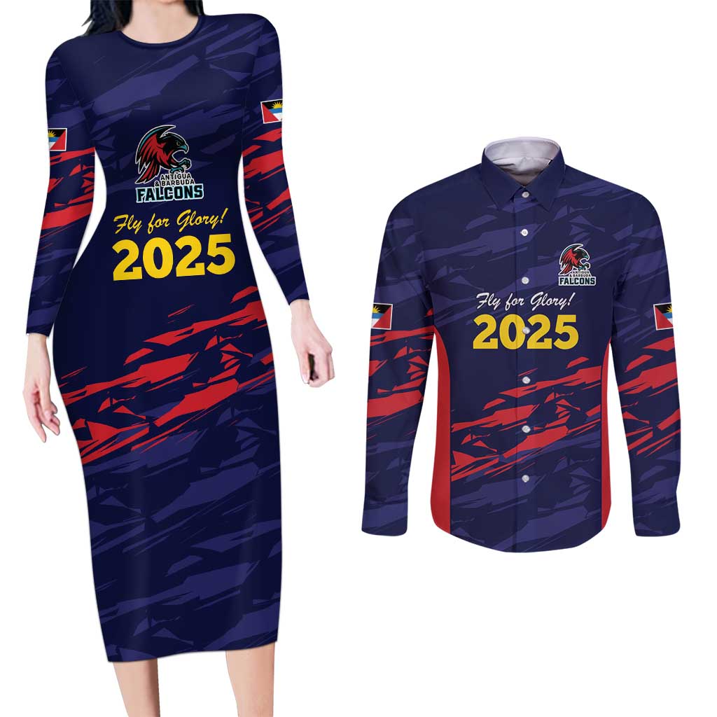 Caribbean Cricket Antigua and Barbuda Couples Matching Long Sleeve Bodycon Dress and Long Sleeve Button Shirt History Begins Now - Wonder Print Shop