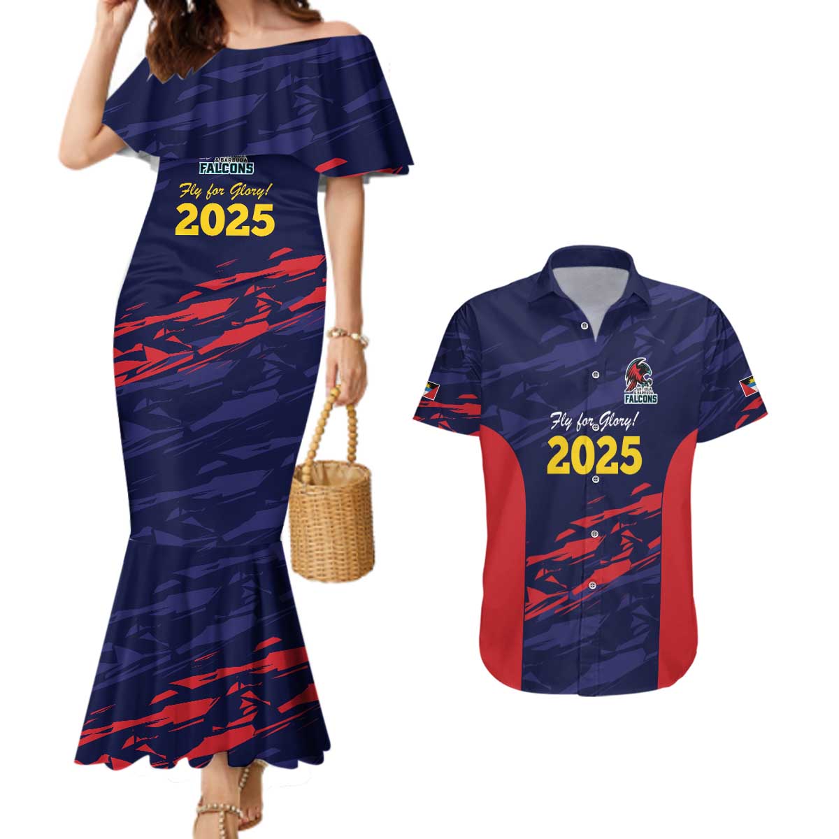 Caribbean Cricket Antigua and Barbuda Couples Matching Mermaid Dress and Hawaiian Shirt History Begins Now - Wonder Print Shop