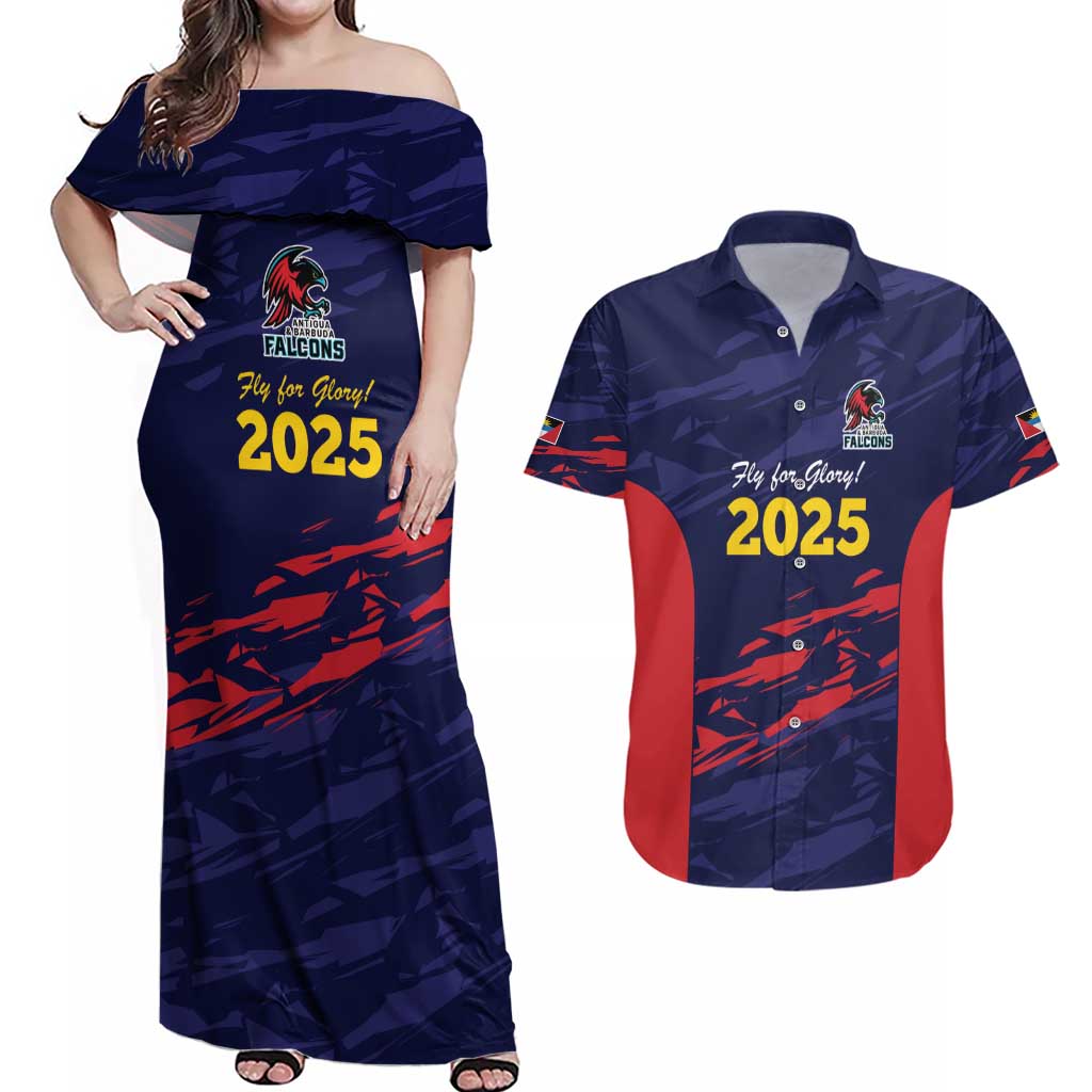 Caribbean Cricket Antigua and Barbuda Couples Matching Off Shoulder Maxi Dress and Hawaiian Shirt History Begins Now - Wonder Print Shop