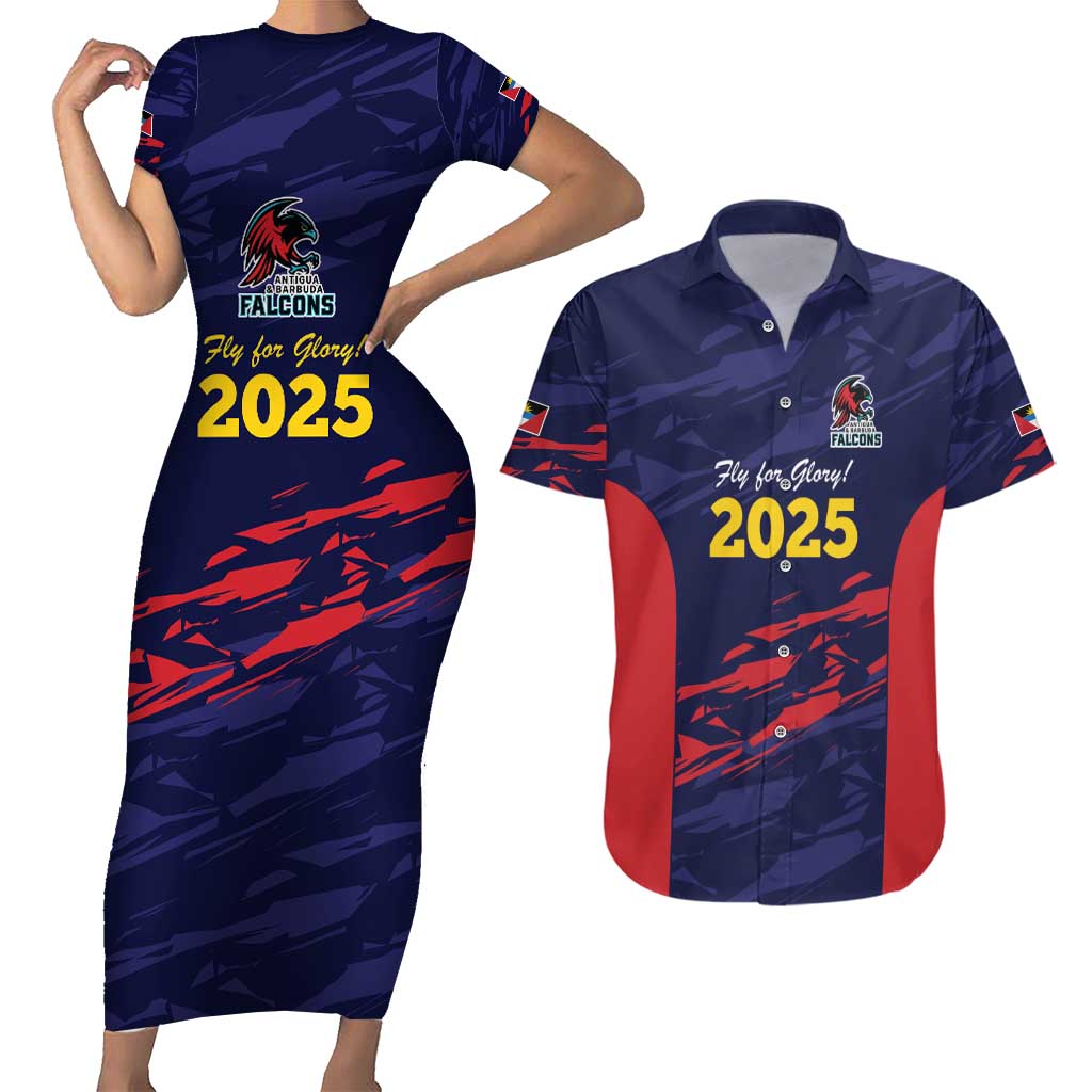 Caribbean Cricket Antigua and Barbuda Couples Matching Short Sleeve Bodycon Dress and Hawaiian Shirt History Begins Now - Wonder Print Shop
