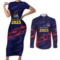 Caribbean Cricket Antigua and Barbuda Couples Matching Short Sleeve Bodycon Dress and Long Sleeve Button Shirt History Begins Now - Wonder Print Shop