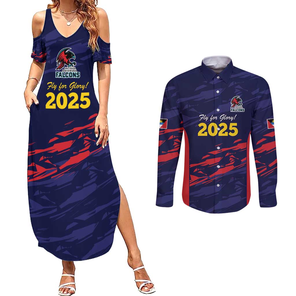 Caribbean Cricket Antigua and Barbuda Couples Matching Summer Maxi Dress and Long Sleeve Button Shirt History Begins Now - Wonder Print Shop