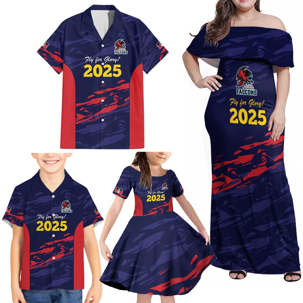 Caribbean Cricket Antigua and Barbuda Family Matching Off Shoulder Maxi Dress and Hawaiian Shirt History Begins Now - Wonder Print Shop
