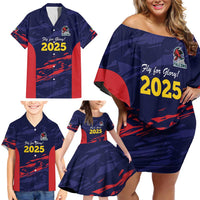 Caribbean Cricket Antigua and Barbuda Family Matching Off Shoulder Short Dress and Hawaiian Shirt History Begins Now - Wonder Print Shop