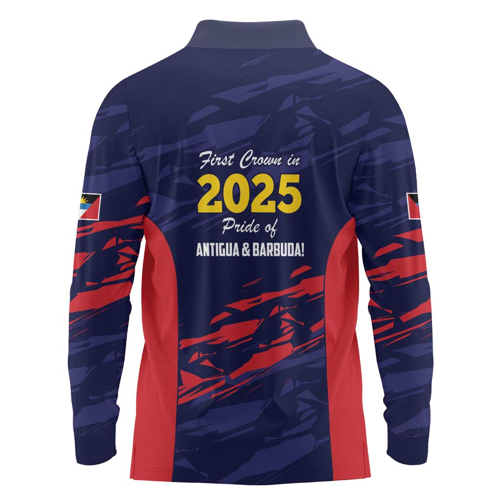 Caribbean Cricket Antigua and Barbuda Long Sleeve Polo Shirt History Begins Now - Wonder Print Shop