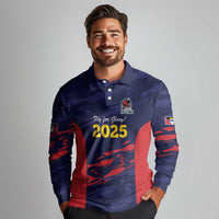 Caribbean Cricket Antigua and Barbuda Long Sleeve Polo Shirt History Begins Now - Wonder Print Shop