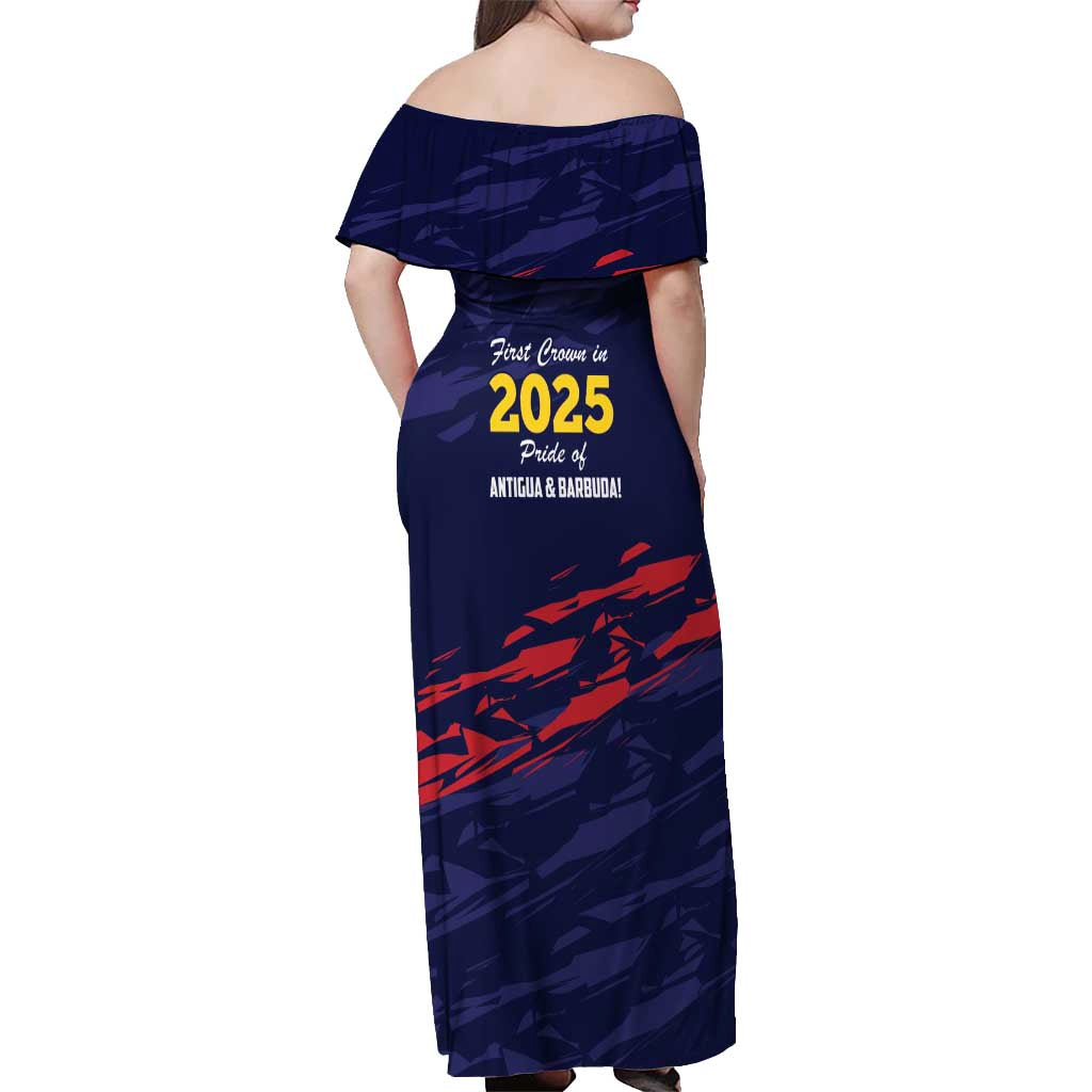 Caribbean Cricket Antigua and Barbuda Off Shoulder Maxi Dress History Begins Now - Wonder Print Shop