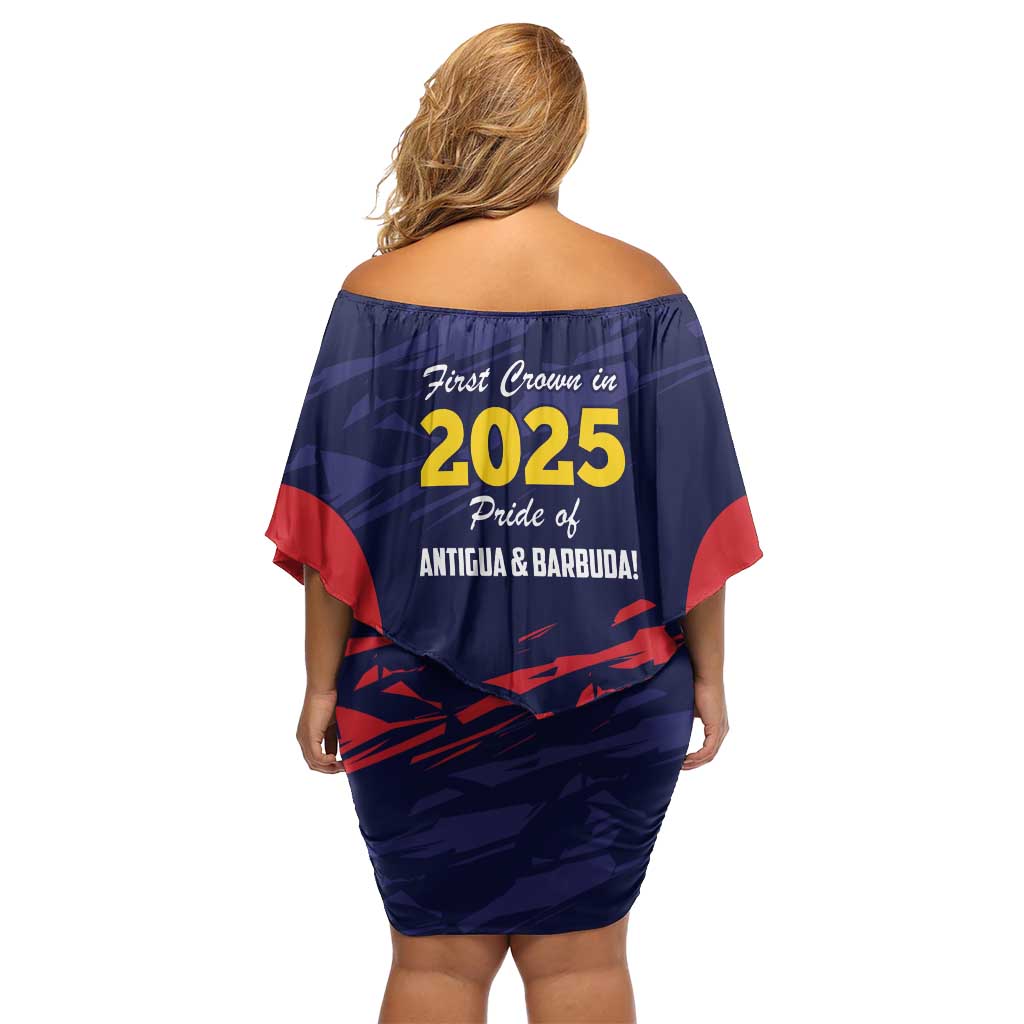 Caribbean Cricket Antigua and Barbuda Off Shoulder Short Dress History Begins Now - Wonder Print Shop