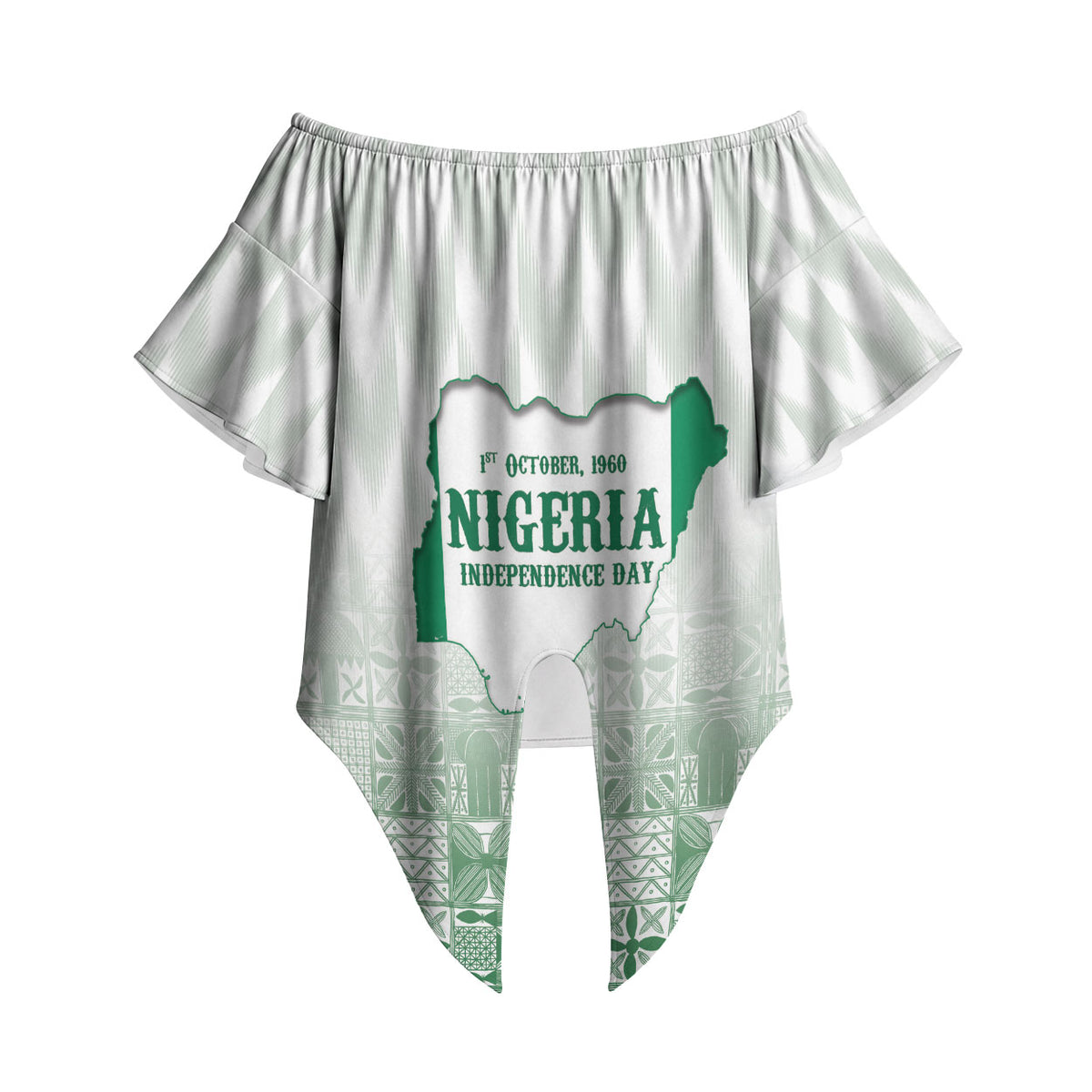 Proudly Nigerian Independence Day 1960 Personalized Off Shoulder Wrap Waist Top