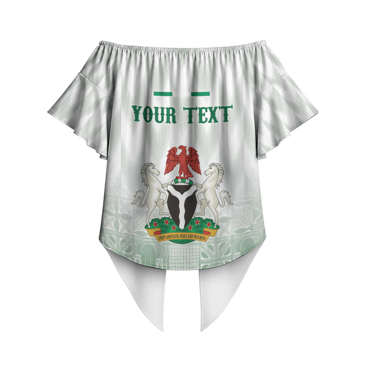 Proudly Nigerian Independence Day 1960 Personalized Off Shoulder Wrap Waist Top