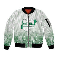 Proudly Nigerian Independence Day 1960 Personalized Sleeve Zip Bomber Jacket