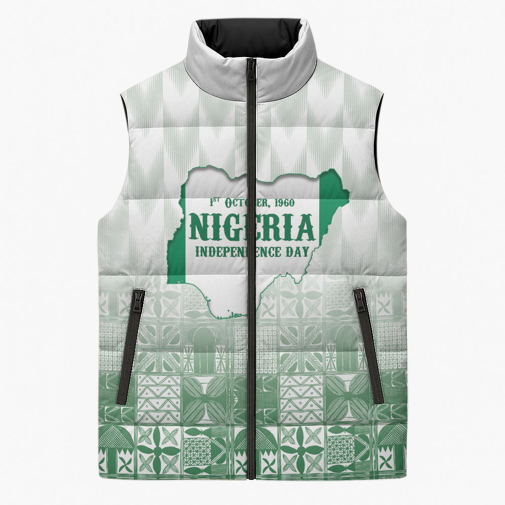 Proudly Nigerian Independence Day 1960 Personalized Sleeveless Puffer Jacket