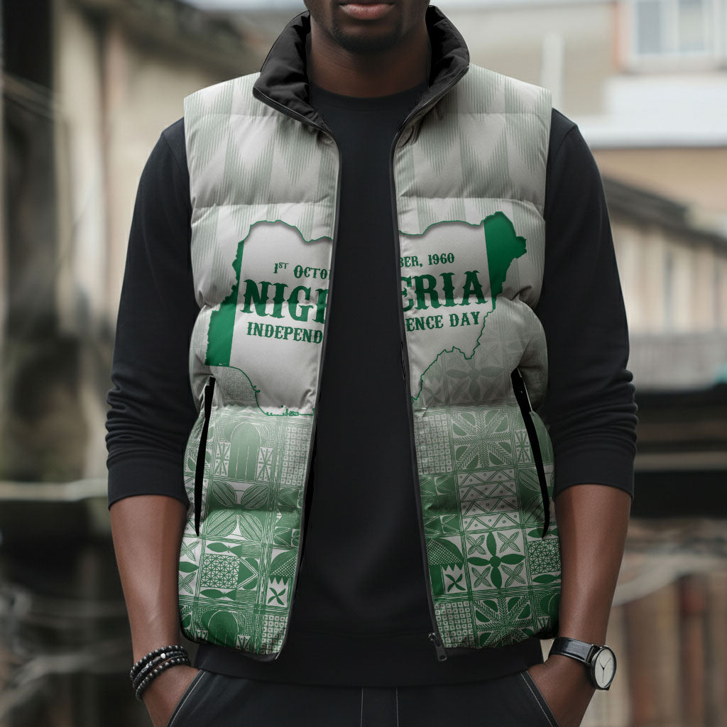 Proudly Nigerian Independence Day 1960 Personalized Sleeveless Puffer Jacket