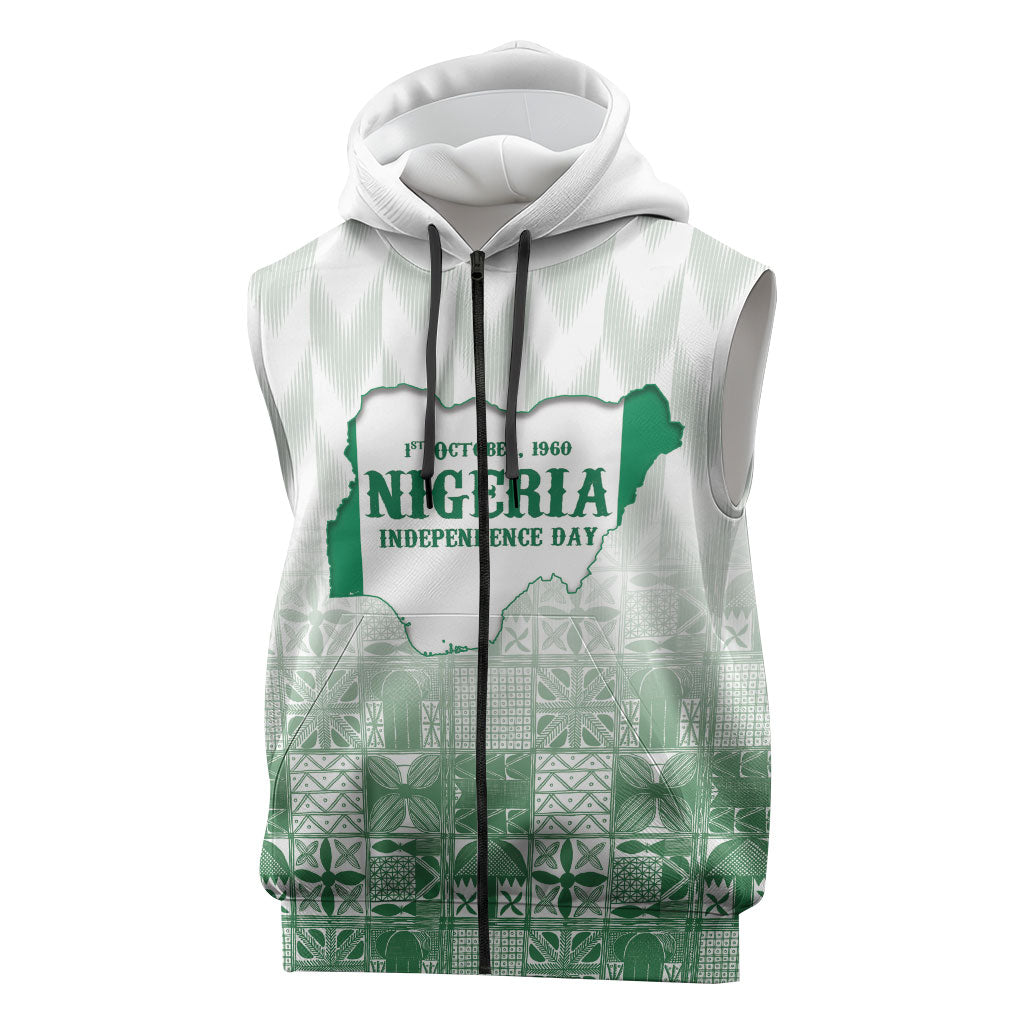 Proudly Nigerian Independence Day 1960 Personalized Sleeveless Zip Hoodie