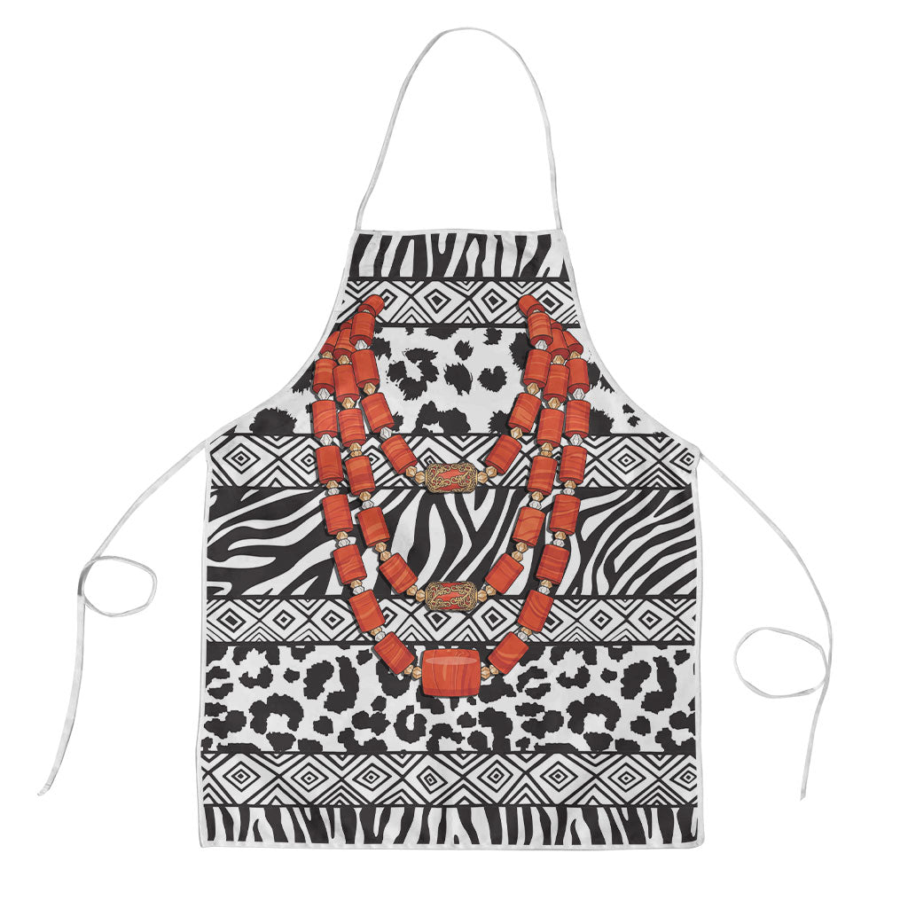Nigeria Traditional Coral Bead Attire Apron African Tribal Element Wild Animal Skins
