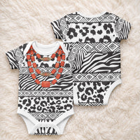 Nigeria Traditional Coral Bead Attire Baby Onesie African Tribal Element Wild Animal Skins