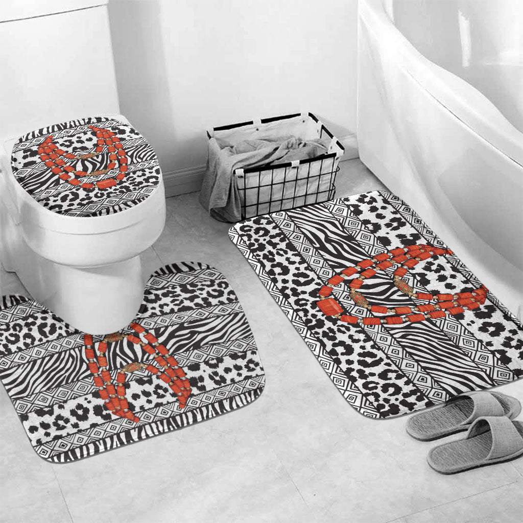 Nigeria Traditional Coral Bead Attire Bathroom Set African Tribal Element Wild Animal Skins