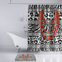Nigeria Traditional Coral Bead Attire Bathroom Set African Tribal Element Wild Animal Skins