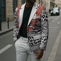 Nigeria Traditional Coral Bead Attire Blazer African Tribal Element Wild Animal Skins