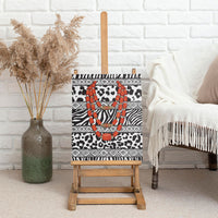 Nigeria Traditional Coral Bead Attire Canvas Wall Art African Tribal Element Wild Animal Skins