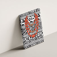 Nigeria Traditional Coral Bead Attire Canvas Wall Art African Tribal Element Wild Animal Skins