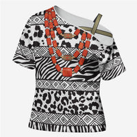 Nigeria Traditional Coral Bead Attire Cross Shoulder Shirt African Tribal Element Wild Animal Skins