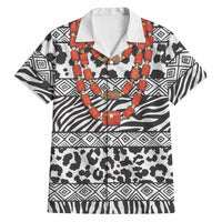 Nigeria Traditional Coral Bead Attire Hawaiian Shirt African Tribal Element Wild Animal Skins
