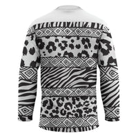 Nigeria Traditional Coral Bead Attire Hockey Jersey African Tribal Element Wild Animal Skins