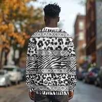 Nigeria Traditional Coral Bead Attire Long Sleeve Shirt African Tribal Element Wild Animal Skins