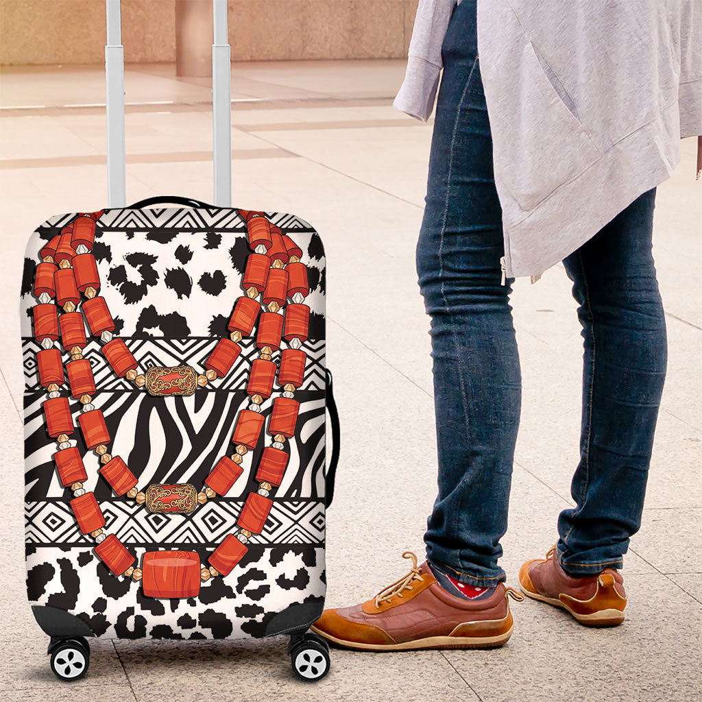 Nigeria Traditional Coral Bead Attire Luggage Cover African Tribal Element Wild Animal Skins