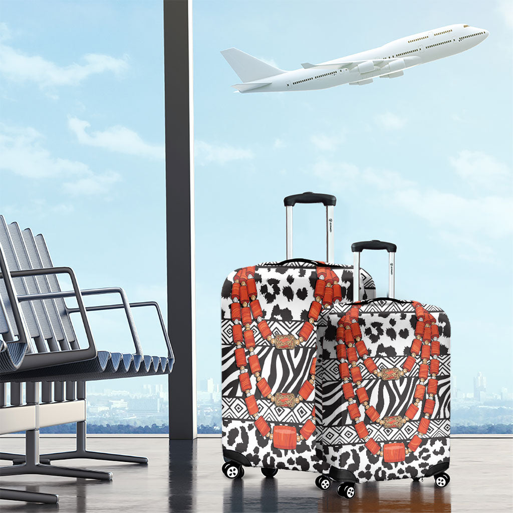 Nigeria Traditional Coral Bead Attire Luggage Cover African Tribal Element Wild Animal Skins