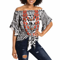 Nigeria Traditional Coral Bead Attire Off Shoulder Wrap Waist Top African Tribal Element Wild Animal Skins