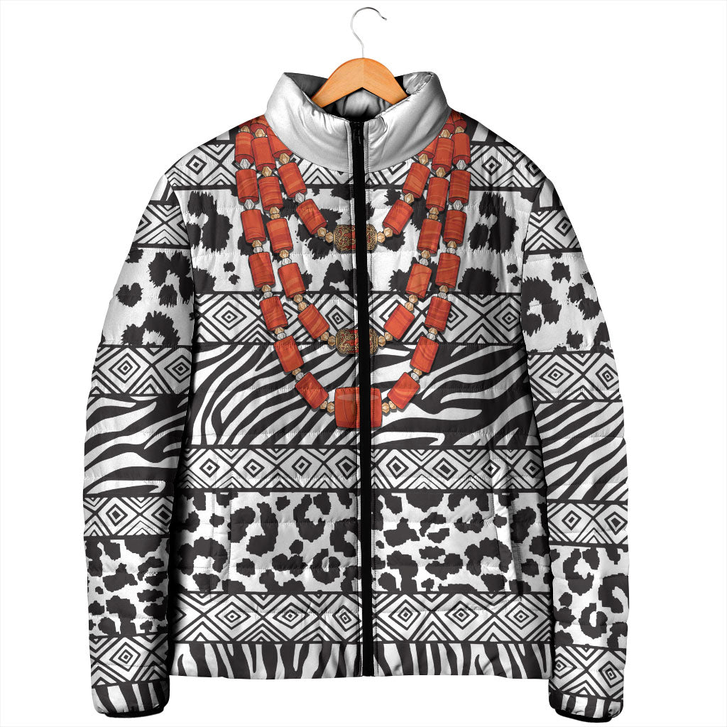 Nigeria Traditional Coral Bead Attire Padded Jacket African Tribal Element Wild Animal Skins