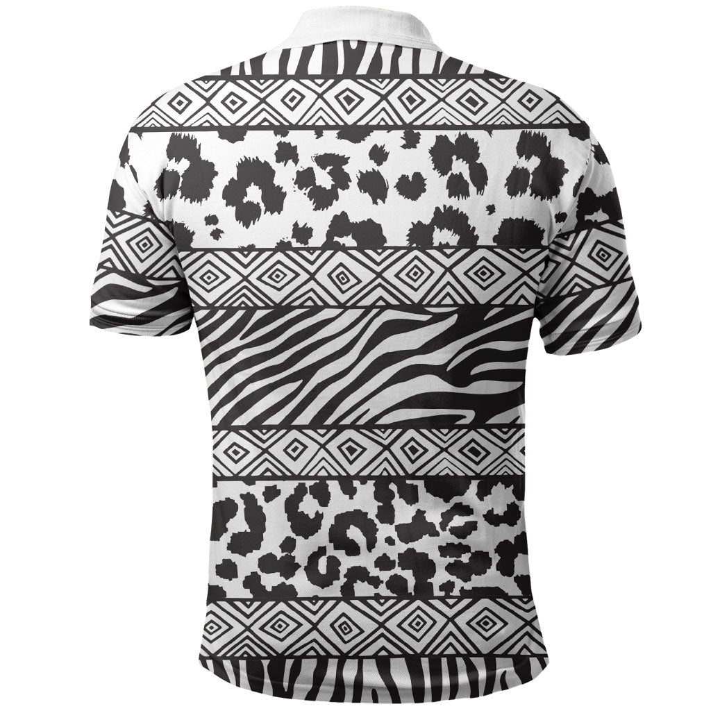 Nigeria Traditional Coral Bead Attire Polo Shirt African Tribal Element Wild Animal Skins