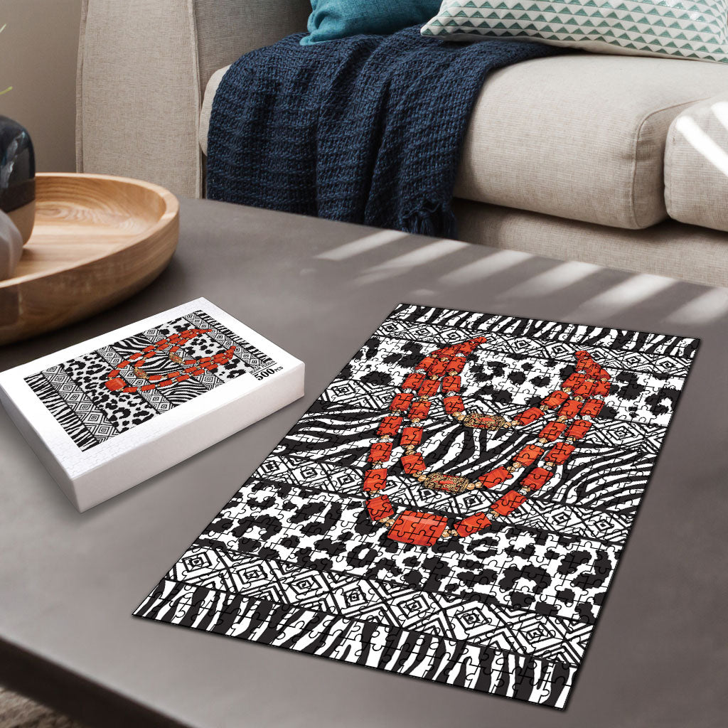 Nigeria Traditional Coral Bead Attire Puzzle African Tribal Element Wild Animal Skins