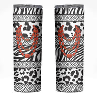 Nigeria Traditional Coral Bead Attire Skinny Tumbler African Tribal Element Wild Animal Skins