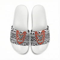 Nigeria Traditional Coral Bead Attire Slide Sandals African Tribal Element Wild Animal Skins