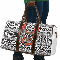 Nigeria Traditional Coral Bead Attire Travel Bag African Tribal Element Wild Animal Skins