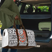 Nigeria Traditional Coral Bead Attire Travel Bag African Tribal Element Wild Animal Skins