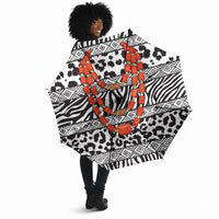 Nigeria Traditional Coral Bead Attire Umbrella African Tribal Element Wild Animal Skins