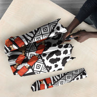 Nigeria Traditional Coral Bead Attire Umbrella African Tribal Element Wild Animal Skins