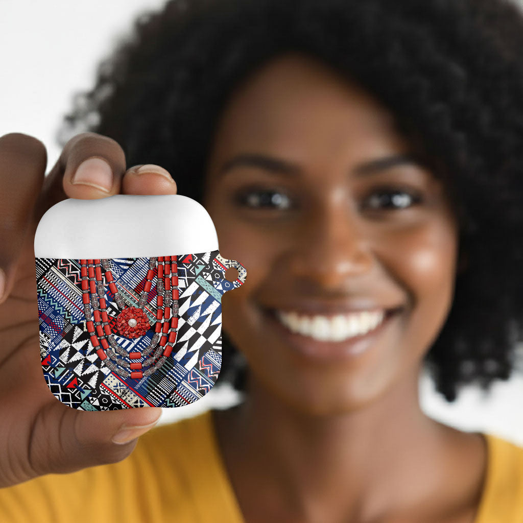 Nigeria Traditional Coral Bead Attire AirPods Case Tribal African Style