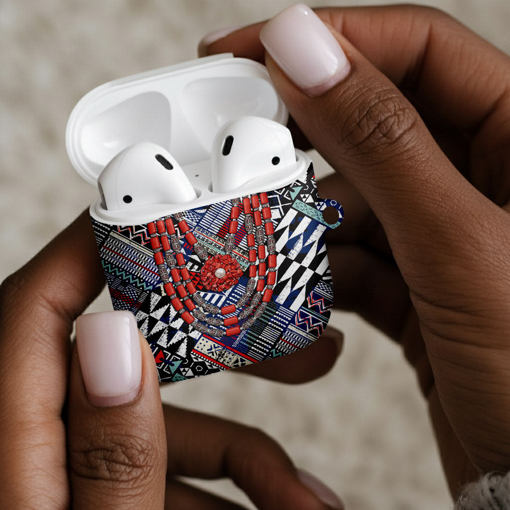 Nigeria Traditional Coral Bead Attire AirPods Case Tribal African Style